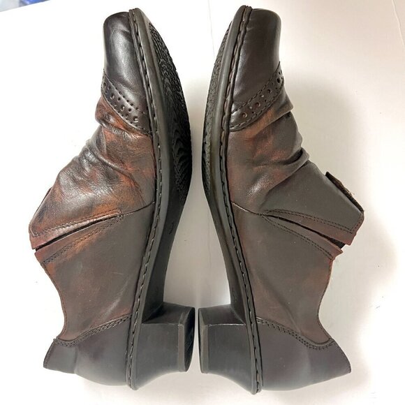 Reiker Louise 80 Leather Ruching Antique Heeled Oxford Shoe Brown Teak Sz 39 - Picture 7 of 16